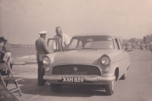 Image from Searles archives car on prom 1950's